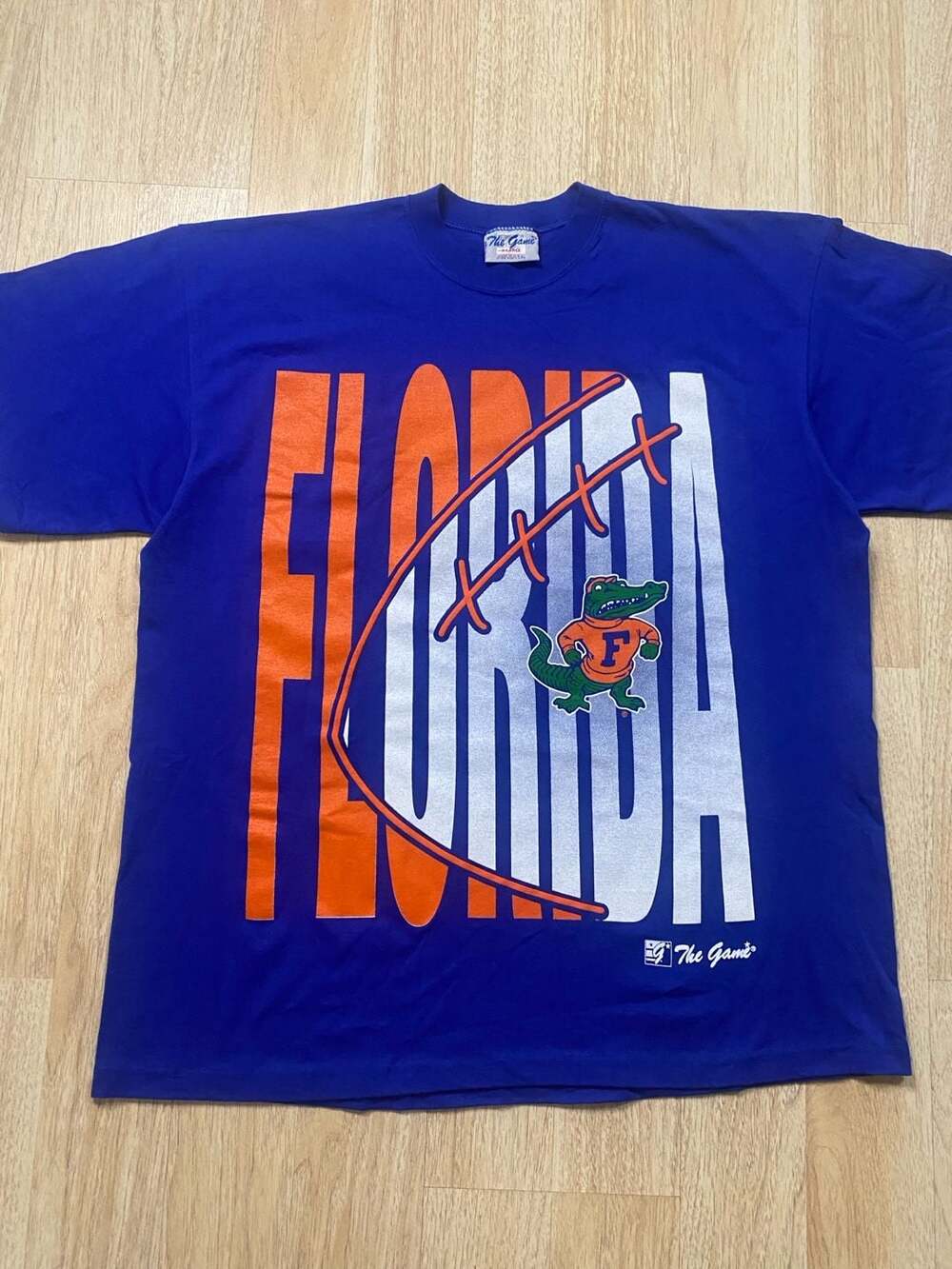 Vintage The Game Florida Gators Football Graphic T-Shirt Blue XL Made in USA
